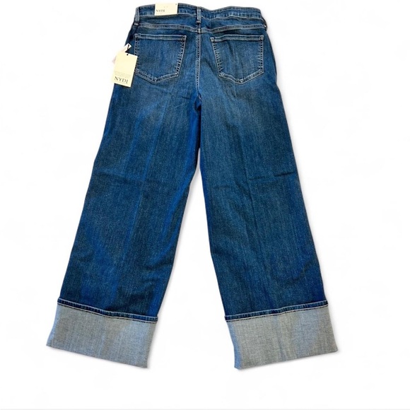 Wide Leg Jeans With Cuff, High Rise, NYDJ Teresa Jeans, Brand NWT - Picture 3 of 9